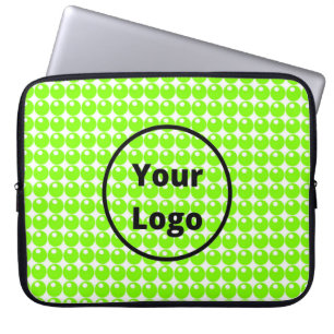 Capa Para Notebook Esfera verde círculos brancos