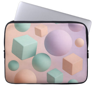 Capa Para Notebook Esferas Geométricas Pastel Cubos