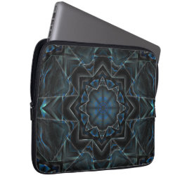 Capa Para Notebook Esfregaço de engrenagens de caleidoscópio azuis, d