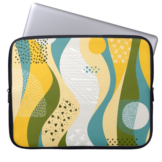 Capa Para Notebook Espaço abstrato: Ornamentos Suaves de Linha. (Frente)