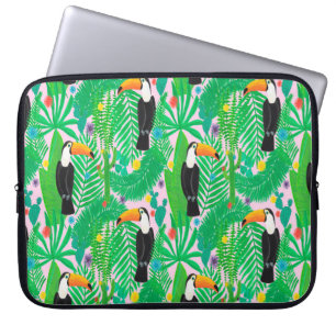 Capa Para Notebook Espelho sem costura tropical brilhante com t