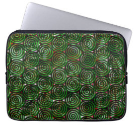 Capa Para Notebook Espirais verdes escuros transparentes sobre a imag