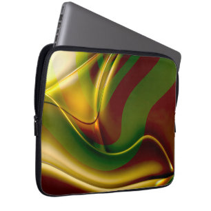 Capa Para Notebook Espiral curvado em verde-sépia polido e inflado