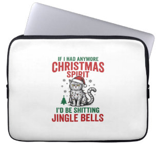 Capa Para Notebook Espírito de Gato de Natal Engraçado Desenho de Gra