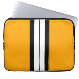 Capa Para Notebook Esportes com faixa amarela branca, divisível, pret