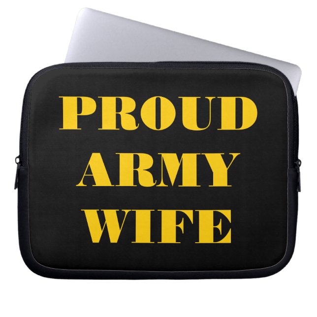 Capa Para Notebook Esposa do Exército de bolsa de laptop Orgulhosa (Frente)