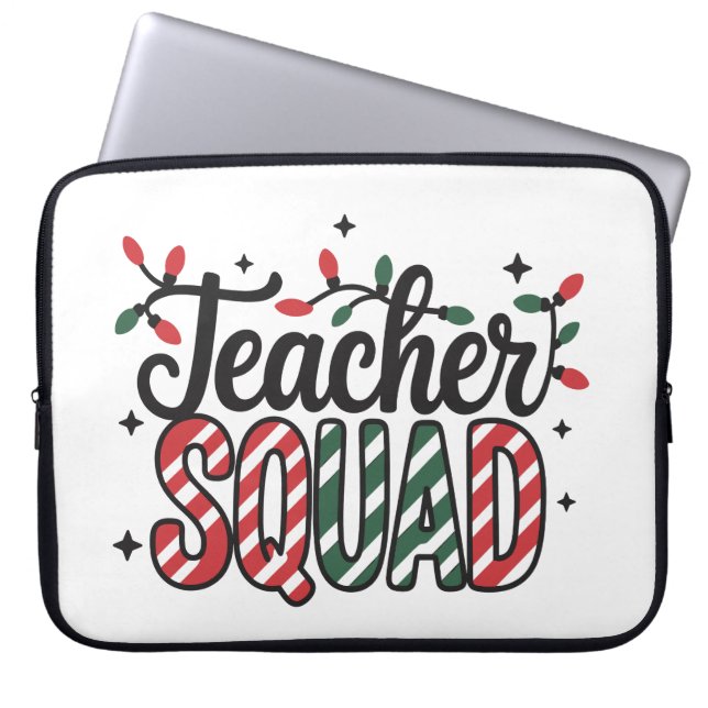 Capa Para Notebook Esquadrão de Professores de Natal Divertido Merry  (Frente)