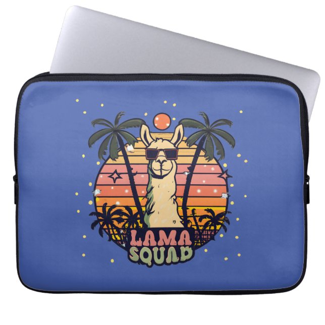 Capa Para Notebook Esquadrão legal Retro Llama (Frente)