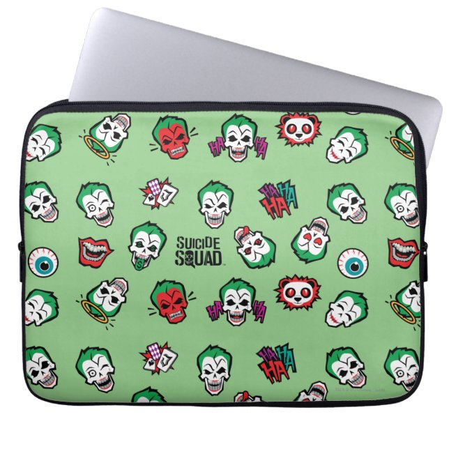 Capa Para Notebook Esquadrão Suicida | Coringa Emoji Pattern (Frente)