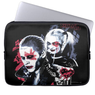 Capa Para Notebook Esquadrão Suicida Joker & Harley Painted Grafite