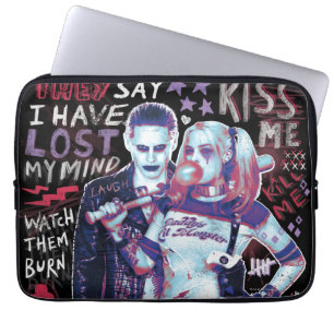 Capa Para Notebook Esquadrão Suicida Tipografia do Joker & Harley