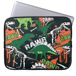 Capa Para Notebook Esqueleto de dinossauro. Padrão de gradação de saf