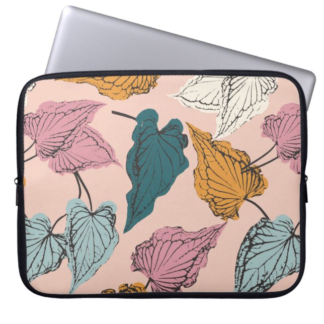 Capa Para Notebook Esqueleto de folha sem soldadura, fundo com cal (Frente)