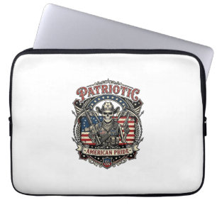 Capa Para Notebook Esqueleto Patriota Cowboy Patriota Escuro Esquelet