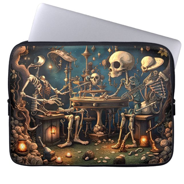 Capa Para Notebook Esqueletos surreais III (Frente)