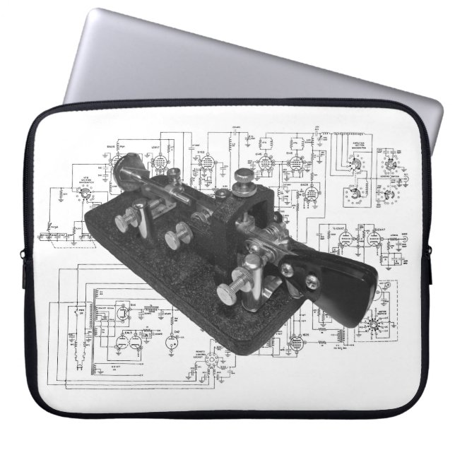 Capa Para Notebook Esquema de Chave de Rádio do Código Morse (Frente)
