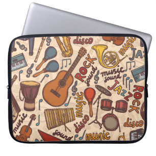 Capa Para Notebook Esquema Musical: Vintage Colorida Sem Olho.