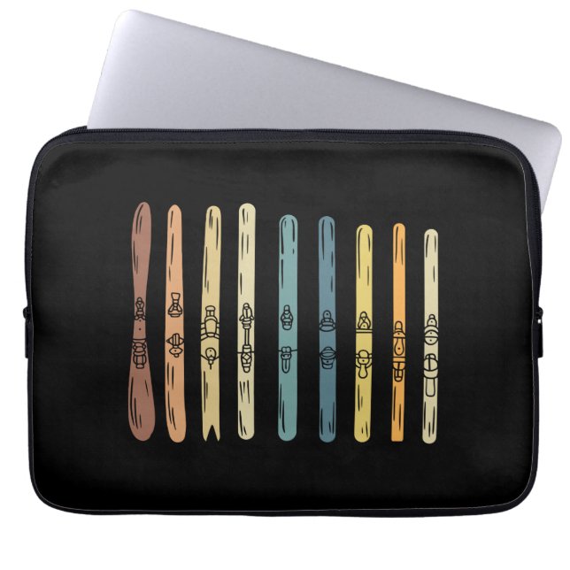 Capa Para Notebook Esqui - Coleção de pranchas de esqui (Frente)