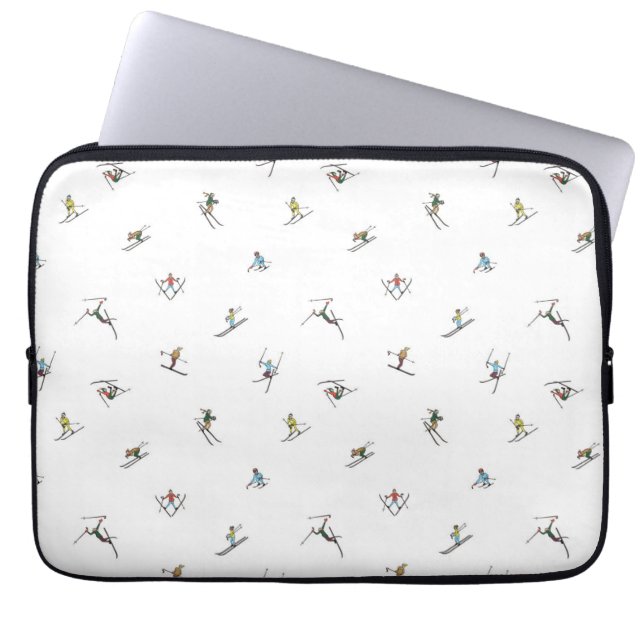 Capa Para Notebook Esquiadores De Inverno Em Ação (Frente)