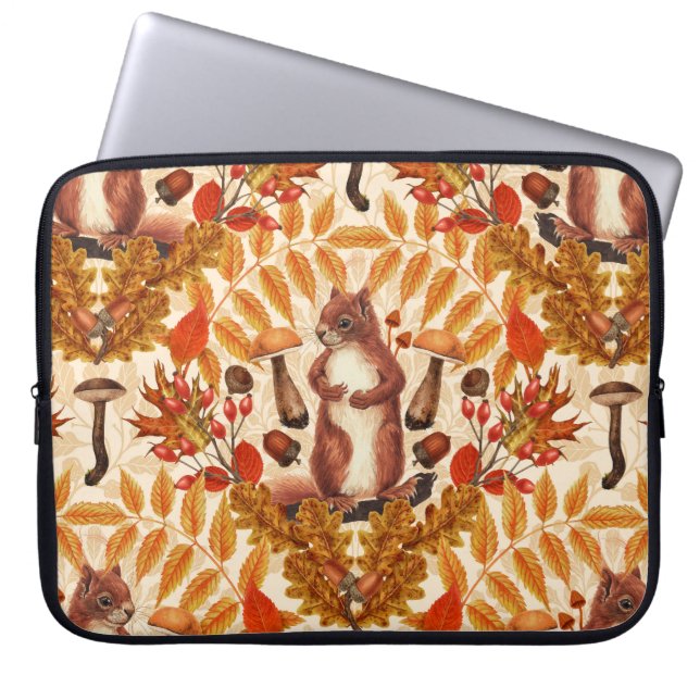 Capa Para Notebook Esquilo de outono em branco (Frente)