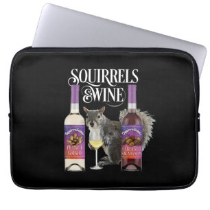 Capa Para Notebook Esquilos e Vinho - Lover de esquilo engraçado e vi
