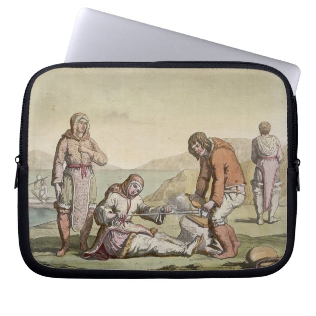 Capa Para Notebook Esquimós, 1817 (gravura da cor) (Frente)