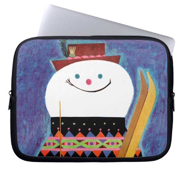 Capa Para Notebook Esquis para o boneco de neve (Frente)