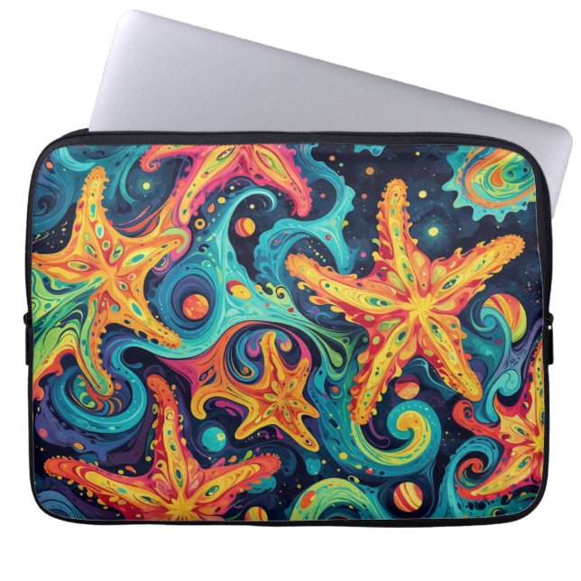 Capa Para Notebook Estaleiro psicodélico e ondas cósmicas (Frente)