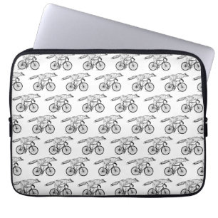 Capa Para Notebook Estampa de Arte de Raposa Fantasiosa em Bicicleta