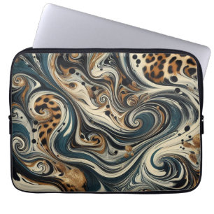 Capa Para Notebook Estampa de leopardo abstrata em espiral