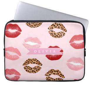 Capa Para Notebook Estampa de Leopardo Rosa Chic Personalizada no Láb