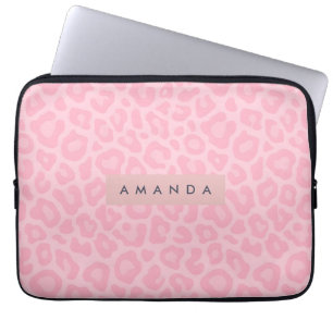 Capa Para Notebook Estampa de leopardo rosa suave personalizada