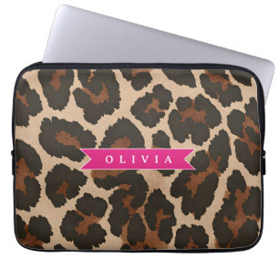 Capa Para Notebook Estampa Personalizada de Leopardo Rosa Chic Estamp