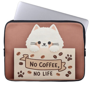 Capa Para Notebook Estampas de pata de gato e feijão-de-café