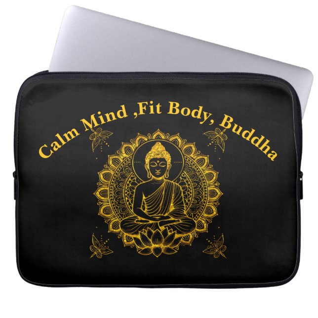 Capa Para Notebook Estátua Buda com Lotus (Frente)