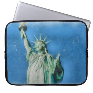Capa Para Notebook Estátua da liberdade, pintura de aquarelas de Nova
