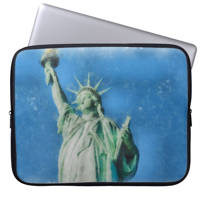 Capa Para Notebook Estátua da liberdade, pintura de aquarelas de Nova (Frente)