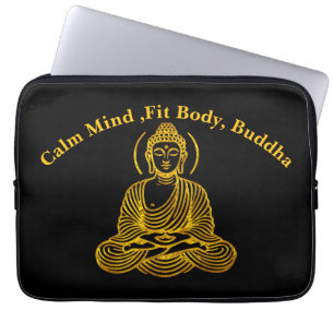 Capa Para Notebook Estátua de Buda ouro em Meditação