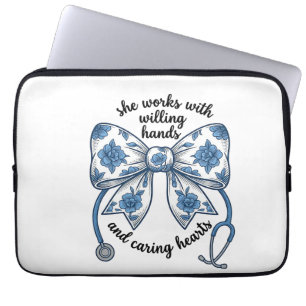 Capa Para Notebook Estetoscópio de Laço Floral Enfermeira Desenho Ant
