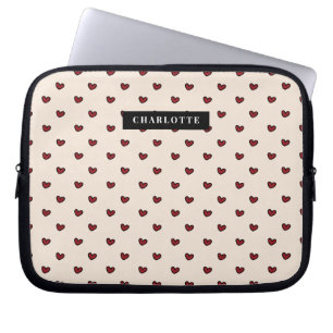 Capa Para Notebook Estilista Cute Doce Padrão Coração Vermelho Presen