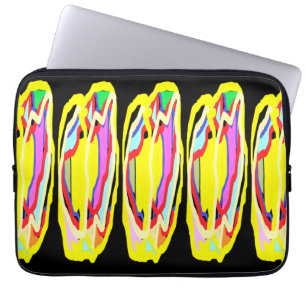 Capa Para Notebook Estilo amarelo de hippie colorido abstrato de arte