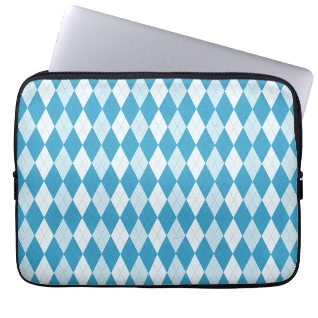Capa Para Notebook Estilo Argyle Azul Peacock Forma Diamante Pequena (Frente)
