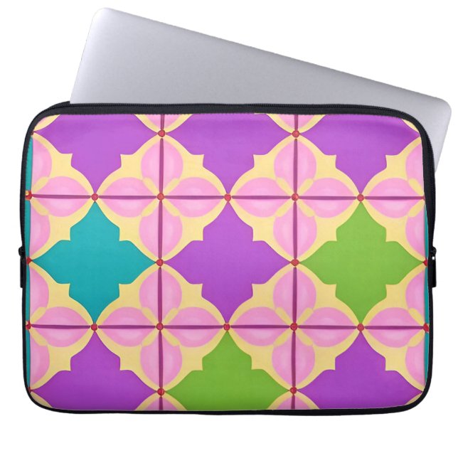 Capa Para Notebook 🌈 Estilo de Arte Abstrato Geométrico Vibrante em  (Frente)