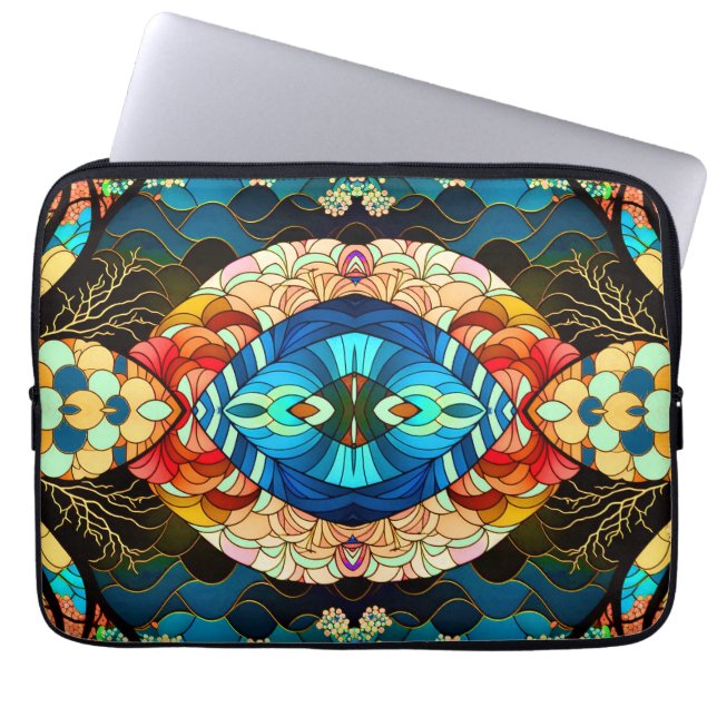 CAPA PARA NOTEBOOK ESTILO DE ARTE JAPONÊS FLORESTA SIMÉTRICA (Frente)