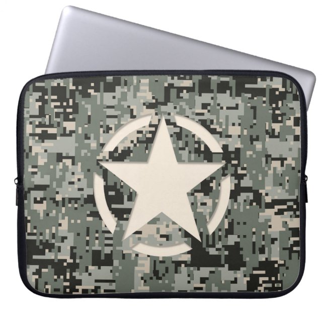 Capa Para Notebook Estilo de Estêncil Estrela Camuflagem Digital Khak (Frente)