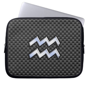 Capa Para Notebook Estilo de Fibra Carbono de Sinal Zodiac Aquário