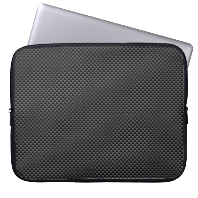 Capa Para Notebook Estilo de Fibra de Carbono Preto Fundo Impressão (Frente)