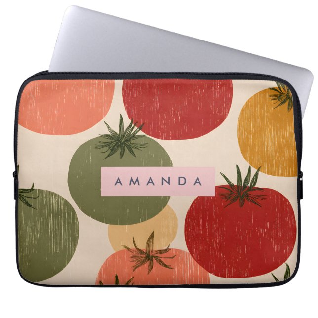 Capa Para Notebook Estilo de Jardim de Tomate Retro Personalizado (Frente)