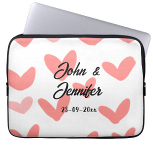 Capa Para Notebook estilo de texto simples e branco, coração vermelho