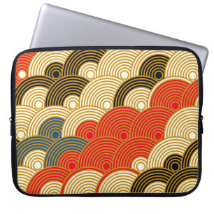 Capa Para Notebook Estilo japonês balança ondas um padrão uniforme